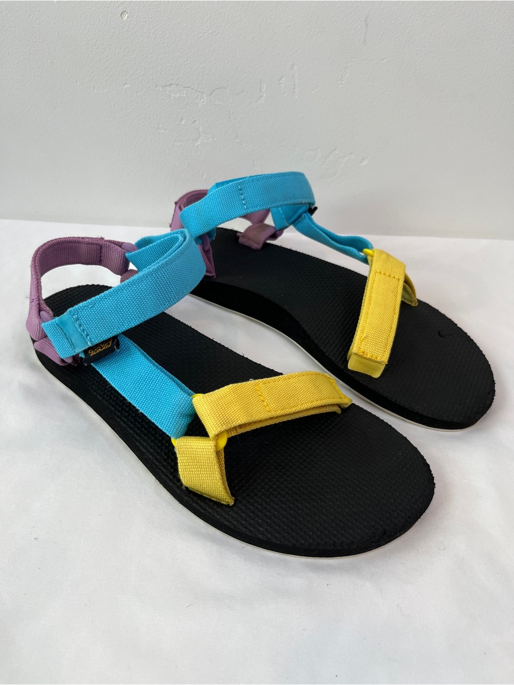 Teva Original Universal Colorblock Sandals Blue Yellow Purple Womens Size 9